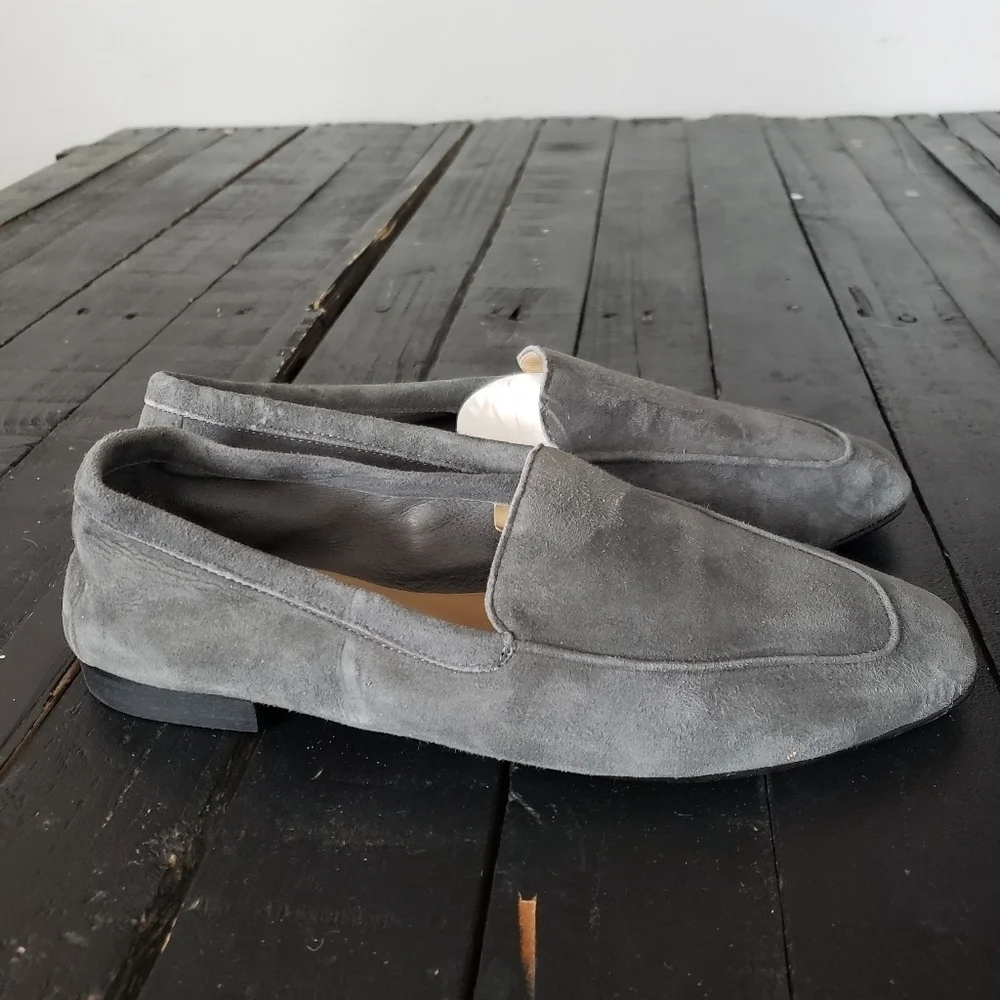 Andrea Carrano Women's 36.5 Grey Suede Loafers Slip On Shoes Flats 6 Italy